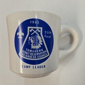 Vintage Boy Scout Mug Tomahawk Camp Leader 1983 '83 Camp Made in the USA BSA